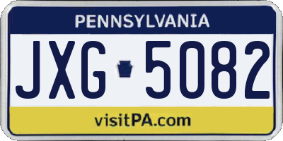 PA license plate JXG5082