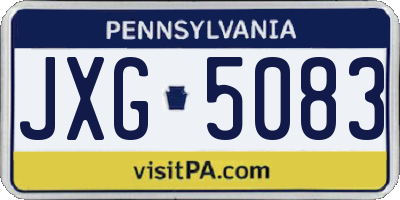 PA license plate JXG5083