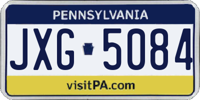 PA license plate JXG5084