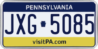 PA license plate JXG5085
