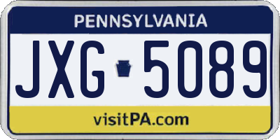 PA license plate JXG5089