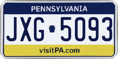 PA license plate JXG5093