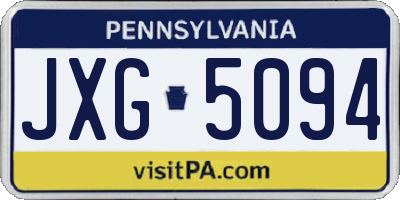 PA license plate JXG5094