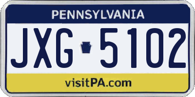 PA license plate JXG5102
