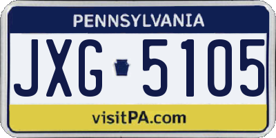 PA license plate JXG5105