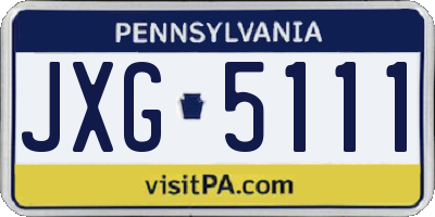PA license plate JXG5111