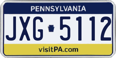 PA license plate JXG5112