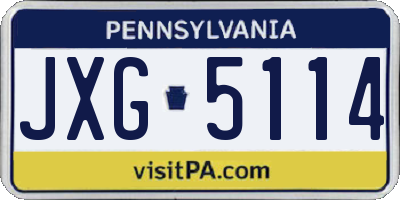 PA license plate JXG5114