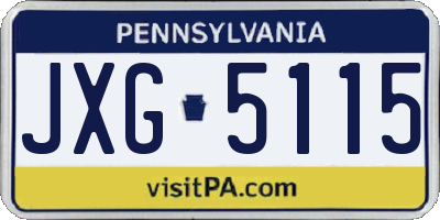 PA license plate JXG5115