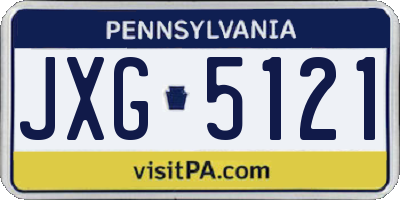PA license plate JXG5121