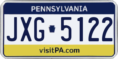 PA license plate JXG5122