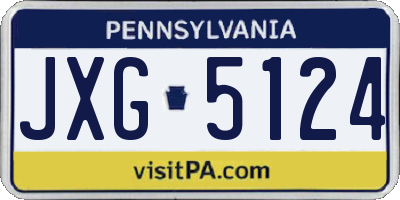 PA license plate JXG5124