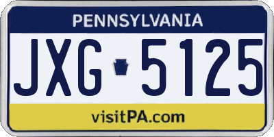 PA license plate JXG5125