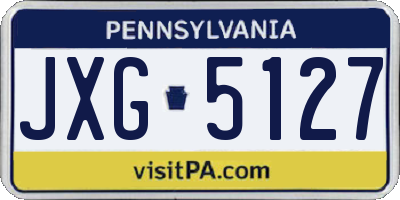 PA license plate JXG5127
