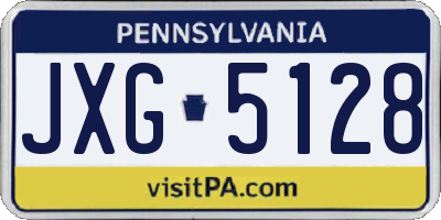 PA license plate JXG5128