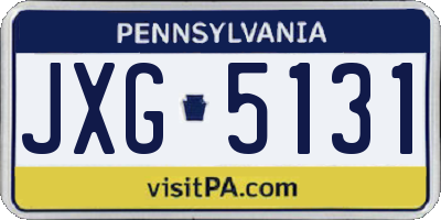 PA license plate JXG5131