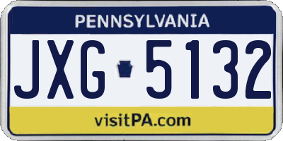 PA license plate JXG5132