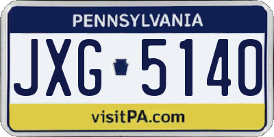 PA license plate JXG5140