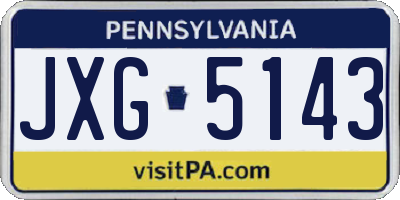 PA license plate JXG5143