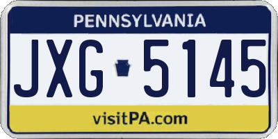 PA license plate JXG5145