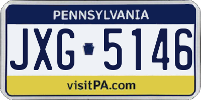 PA license plate JXG5146