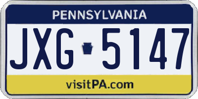 PA license plate JXG5147