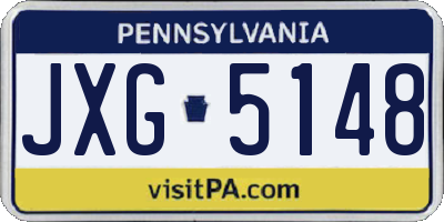 PA license plate JXG5148