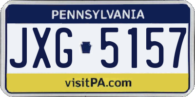 PA license plate JXG5157
