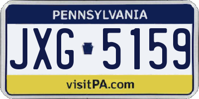 PA license plate JXG5159
