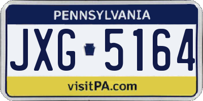 PA license plate JXG5164