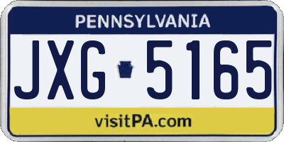 PA license plate JXG5165