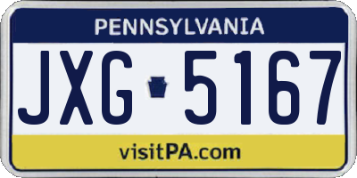 PA license plate JXG5167