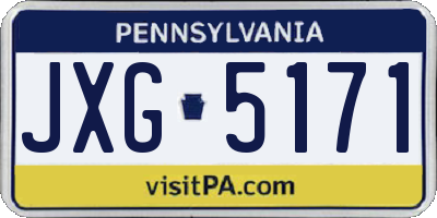 PA license plate JXG5171