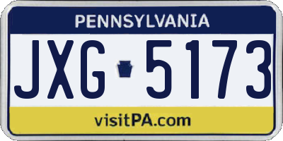 PA license plate JXG5173