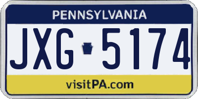 PA license plate JXG5174