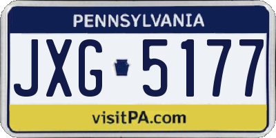 PA license plate JXG5177