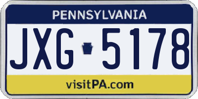 PA license plate JXG5178