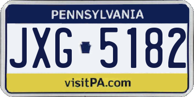PA license plate JXG5182