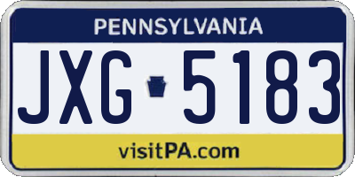 PA license plate JXG5183