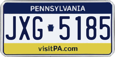 PA license plate JXG5185
