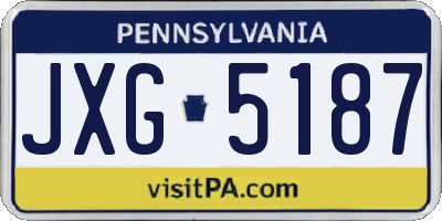 PA license plate JXG5187