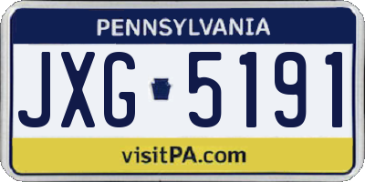 PA license plate JXG5191
