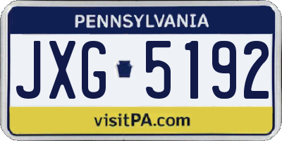 PA license plate JXG5192
