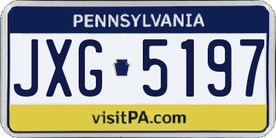 PA license plate JXG5197