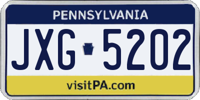PA license plate JXG5202