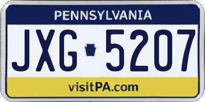 PA license plate JXG5207
