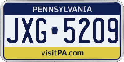 PA license plate JXG5209