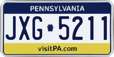 PA license plate JXG5211