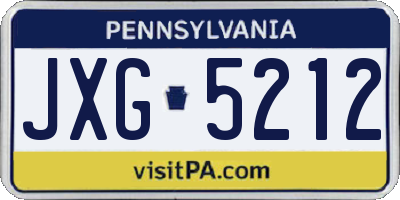 PA license plate JXG5212