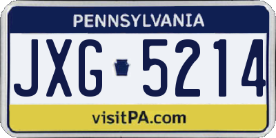PA license plate JXG5214